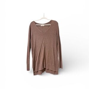 LIKE NEW Old Navy Women's V-Neck Tunic Brown Long Sleeved Sweater